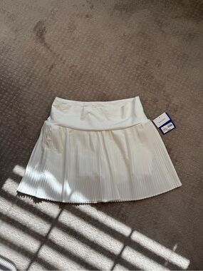 Pleated White Circle Skirt - Lightweight Skater Style - JoyLab
